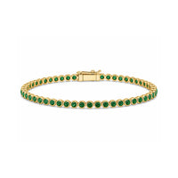 2.48CT EMERALD BEZEL TENNIS BRACELET