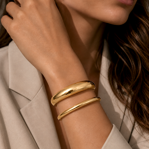 SOLID GOLD BUBBLE BANGLE