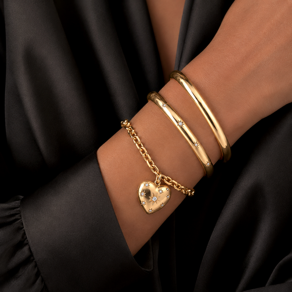 DIAMOND STARBURST BUBBLE SLIM BANGLE