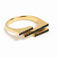 NERO ZIGZAG SIGNET RING