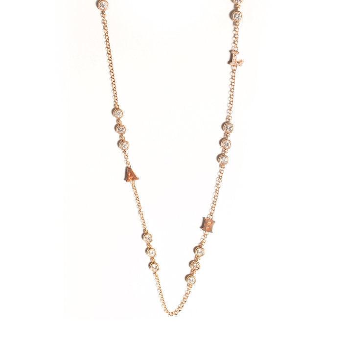 Diamond Cluster Custom Initial Necklace - EmersonRyder 