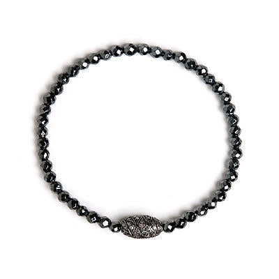 Diamond Barrel Charm Bracelet