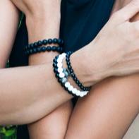 Diamond Cylinder Beaded Bracelet
